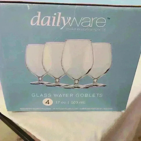 Daily ware glass drinking goblets. NIB - Picture 3 of 8